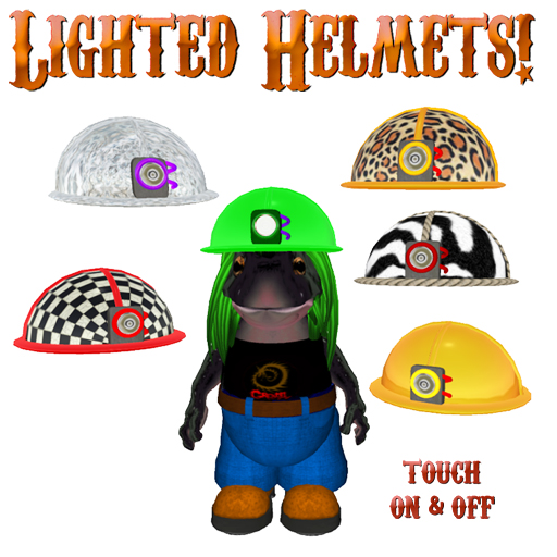 Lighted helmets for safari, construction, and prim mines!