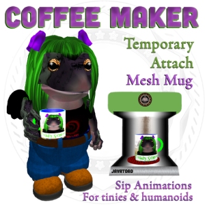 With temporary attach, the mug zooms into your hand and starts animating your avatar!!